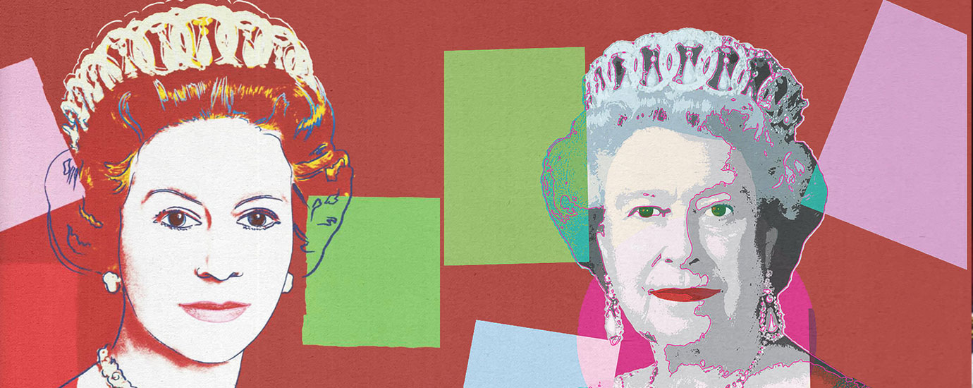 Reine d'angleterre elisabeth 2 icône du pop art