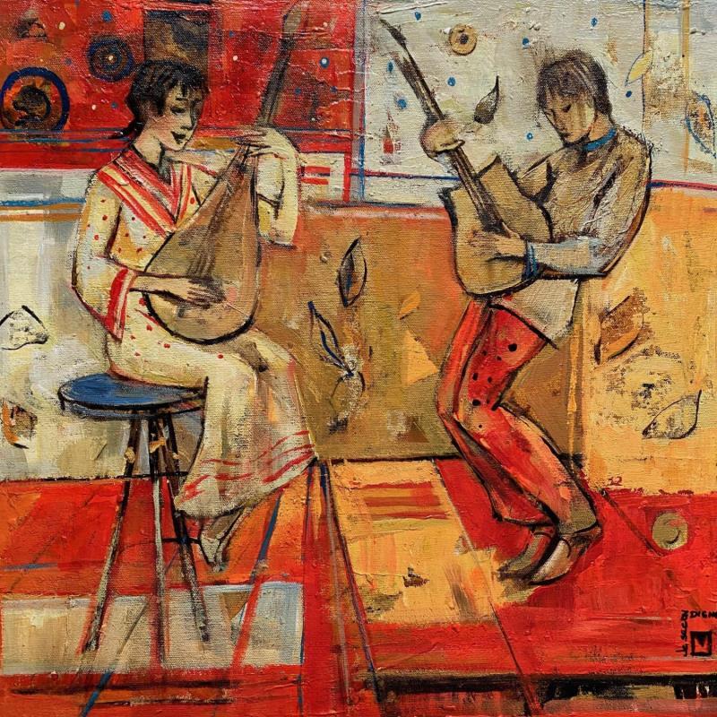 Gemälde La musique von Machi | Gemälde  Acryl, Öl, Tinte