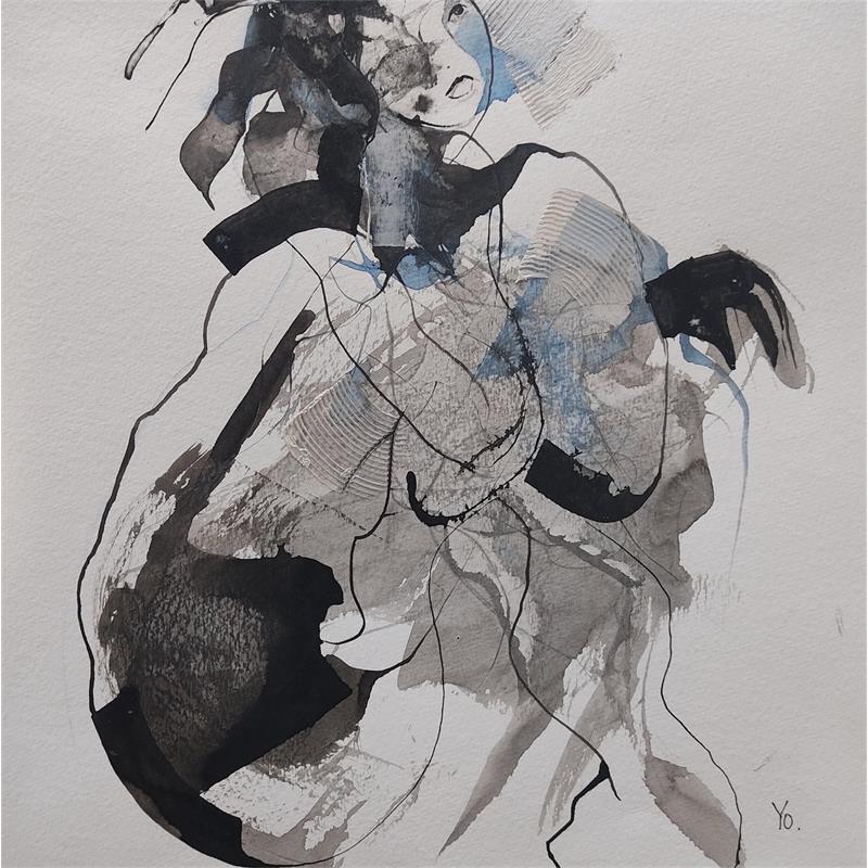 Painting Devant ce qui attend pour demain by YO | Painting Figurative Nude Ink