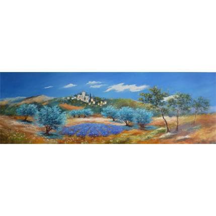 Peinture Sous les olivers par Lyn | Tableau Figuratif Huile Paysages