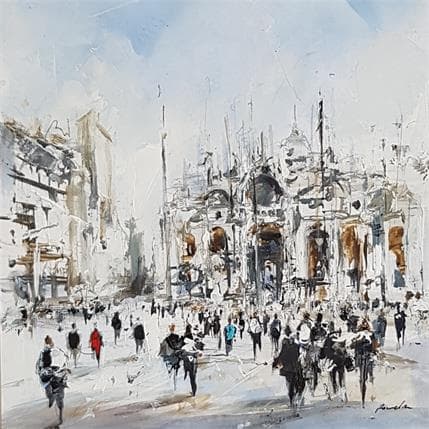 Painting Piazza San Marco by Poumelin Richard | Painting Figurative Oil Pop icons, Urban