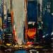 Painting Colourful City Lights by Bond Tetiana | Painting Oil