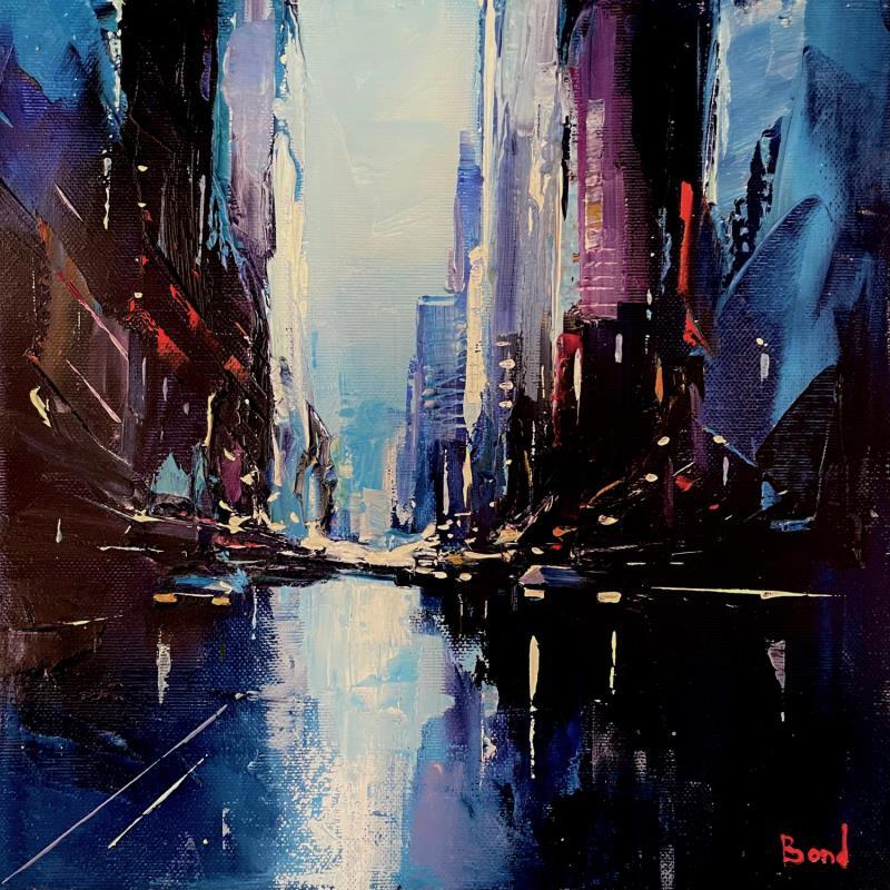 Painting Late night in the purple city by Bond Tetiana | Painting Figurative Oil Pop icons, Portrait