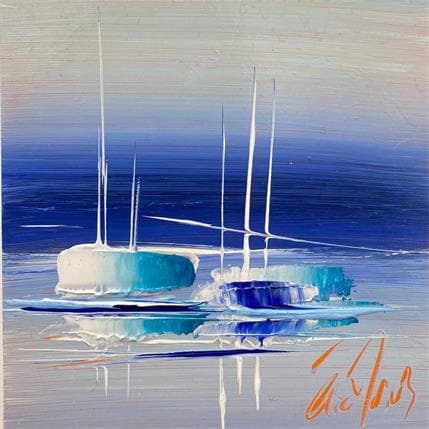 Painting Un rêve bleu by Munsch Eric | Painting Abstract Oil Marine
