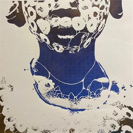 Peinture Blue Neck par Louafi Valentine | Tableau Figuratif Portraits