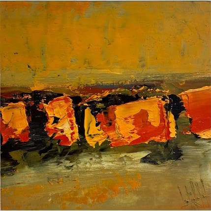 Painting Strates printanières by Hillenweck Philippe | Painting Abstract Oil Landscapes
