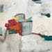 Peinture Le dôme par Lau Blou | Tableau Abstrait Mixte minimaliste