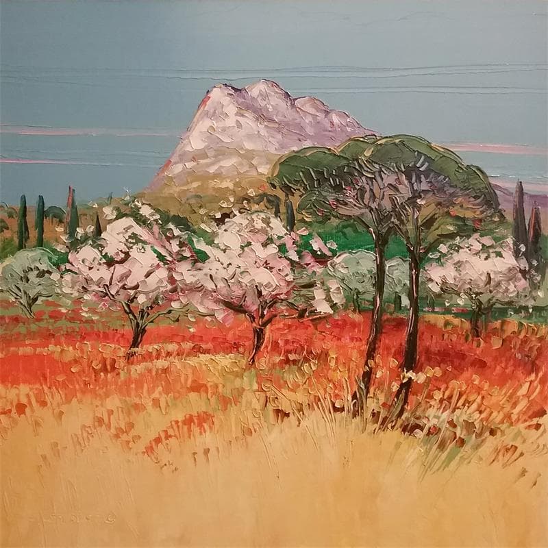 Painting Ça sent bon le printemps by Corbière Liisa | Painting Figurative Oil Landscapes