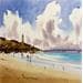 Gemälde Clouds and the Lighthouse von Dandapat Swarup | Gemälde Figurativ Landschaften Marine Alltagsszenen Aquarell
