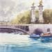 Gemälde The Twin Boats von Dandapat Swarup | Gemälde Figurativ Landschaften Urban Alltagsszenen Aquarell