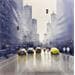 Peinture A Misty New-York par Dandapat Swarup | Tableau Figuratif Paysages Urbain Scènes de vie Aquarelle