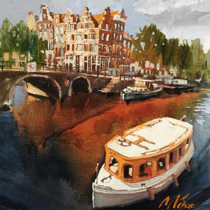 Peinture On the boat par Niko Marina  | Tableau Figuratif Huile Urbain
