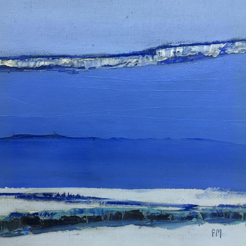 Painting BLEU II by Marteau Frederique | Painting Abstract Oil Landscapes