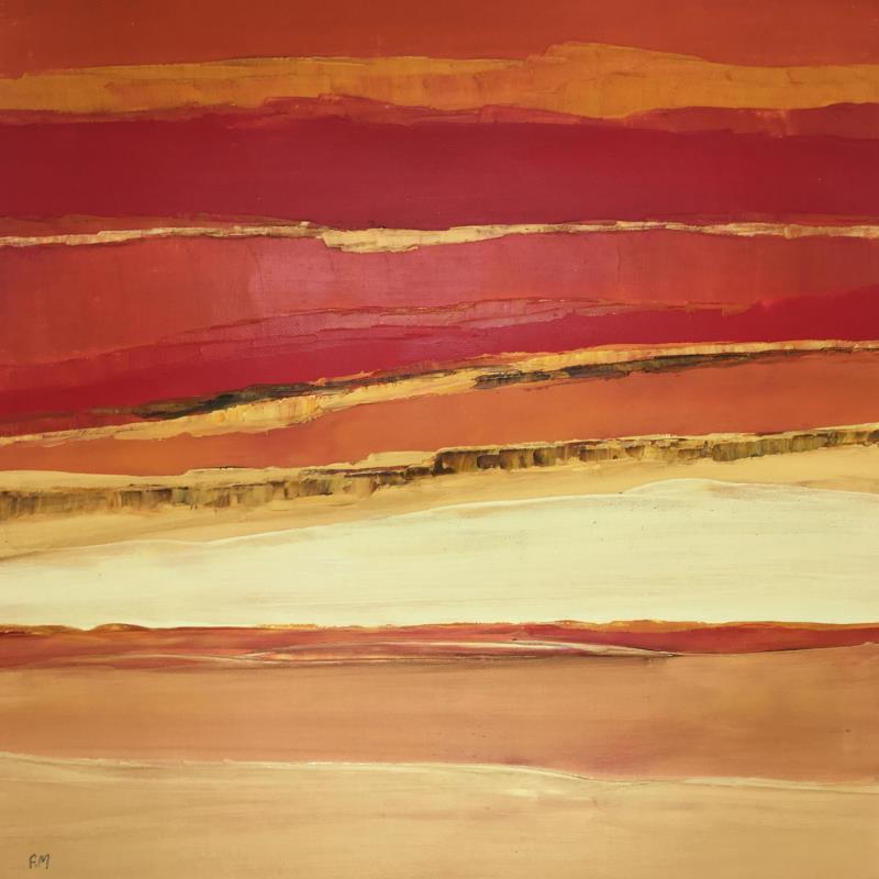 Painting CHALEUR DU DESERT by Marteau Frederique | Painting Abstract Oil Landscapes