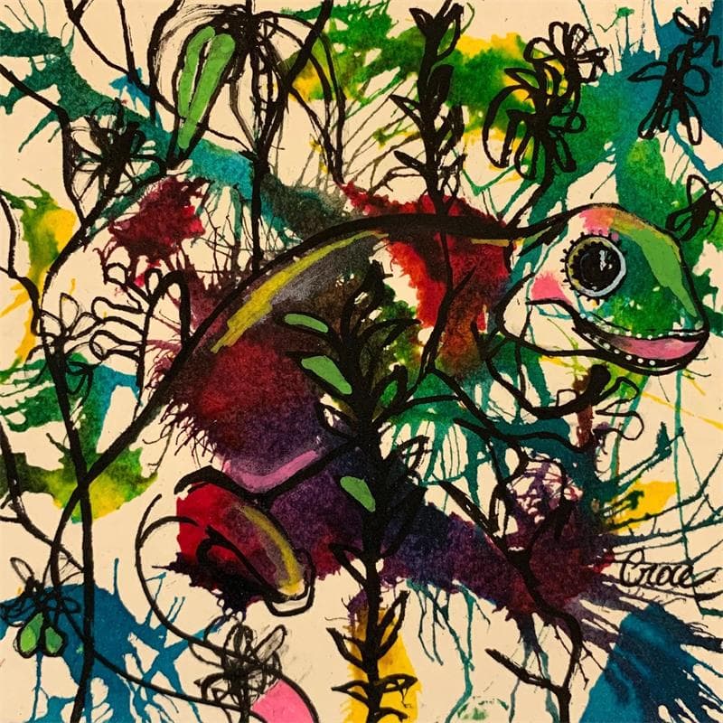 Painting GEKO LEON by Croce | Painting Acrylic