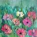 Peinture Fleurs des champs par Shahine | Tableau Figuratif Paysages Huile