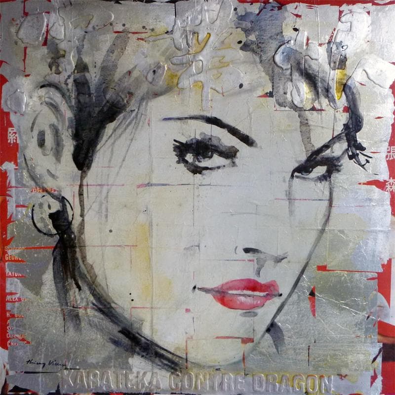 Painting Hong Kong Girl by Vieux Thierry | Painting Pop art Acrylic Portrait