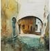 Peinture SOUS LE SOLEIL DE FIGEAC par Abbatucci Violaine | Tableau Figuratif Aquarelle Paysages Vues urbaines