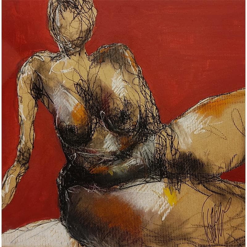 Painting Delphine by Sahuc François | Painting Figurative Acrylic Nude