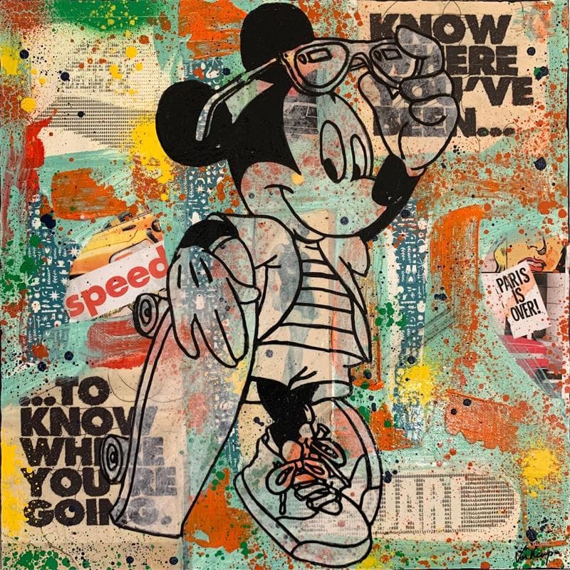 Painting Mickey skate by Kikayou | Painting Graffiti