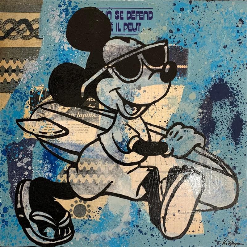 Peinture Mickey surf II par Kikayou | Tableau Graffiti