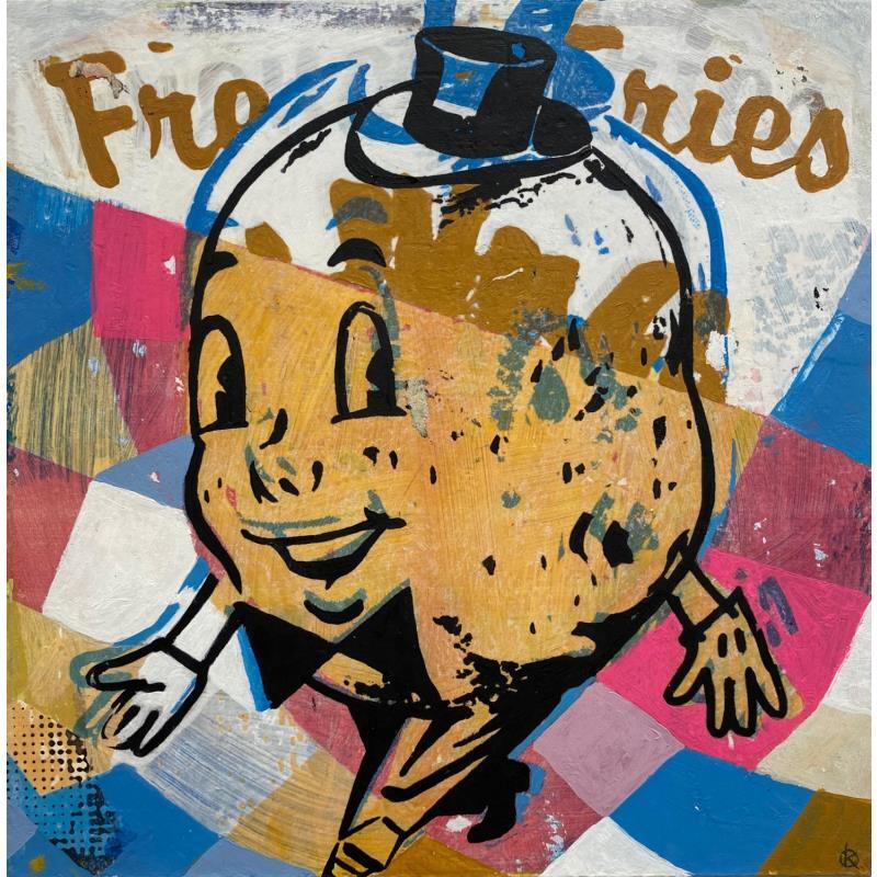 Painting French fries by Okuuchi Kano  | Painting Pop-art Pop icons Cardboard