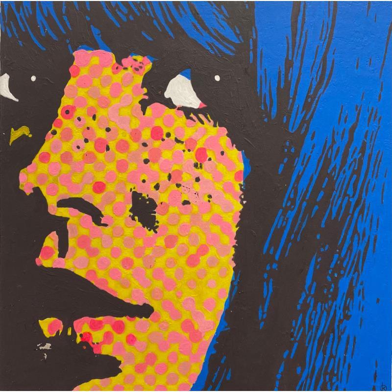 Peinture Blue hair par Okuuchi Kano  | Tableau Pop-art Icones Pop Carton