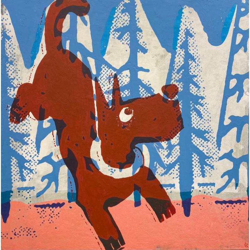 Gemälde Joie von Okuuchi Kano  | Gemälde Pop-Art Pop-Ikonen Tiere Pappe Acryl