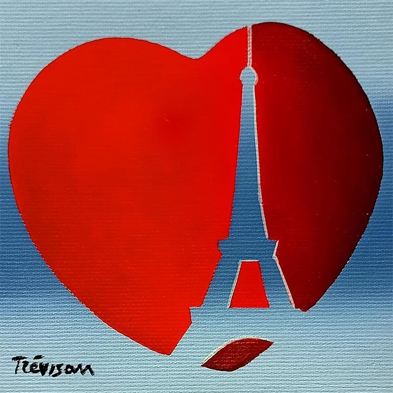 Painting Amour à Paris by Trevisan Carlo | Painting Surrealist Oil Life style