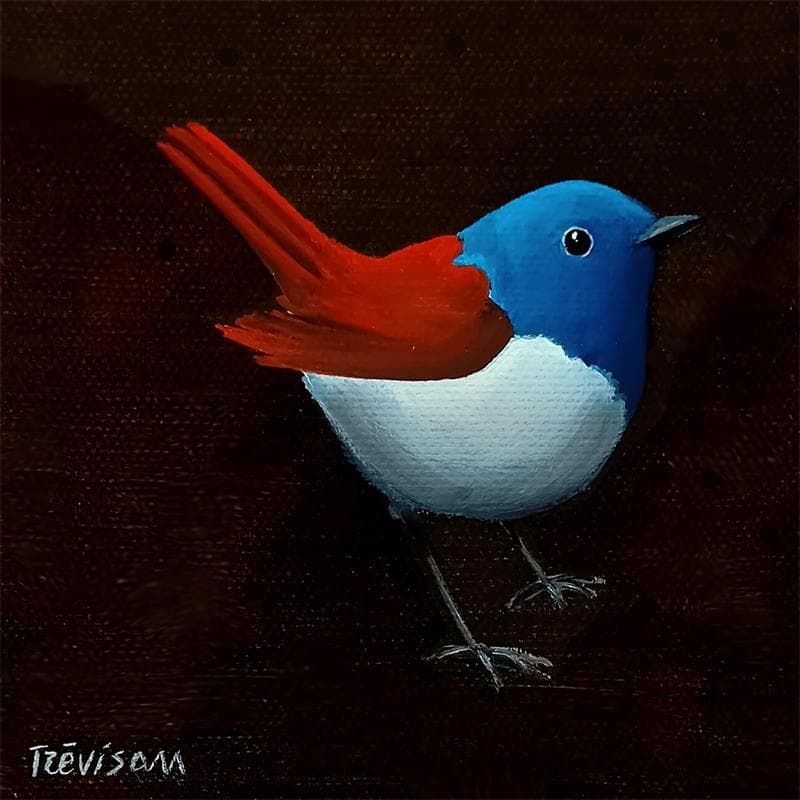 Painting French bird by Trevisan Carlo | Painting Surrealist Oil Animals