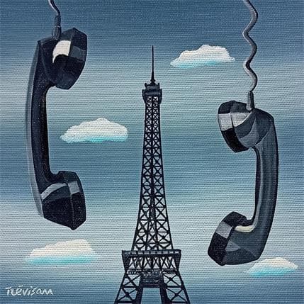 Painting Meeting in Paris by Trevisan Carlo | Painting Surrealist Oil Life style, Pop icons
