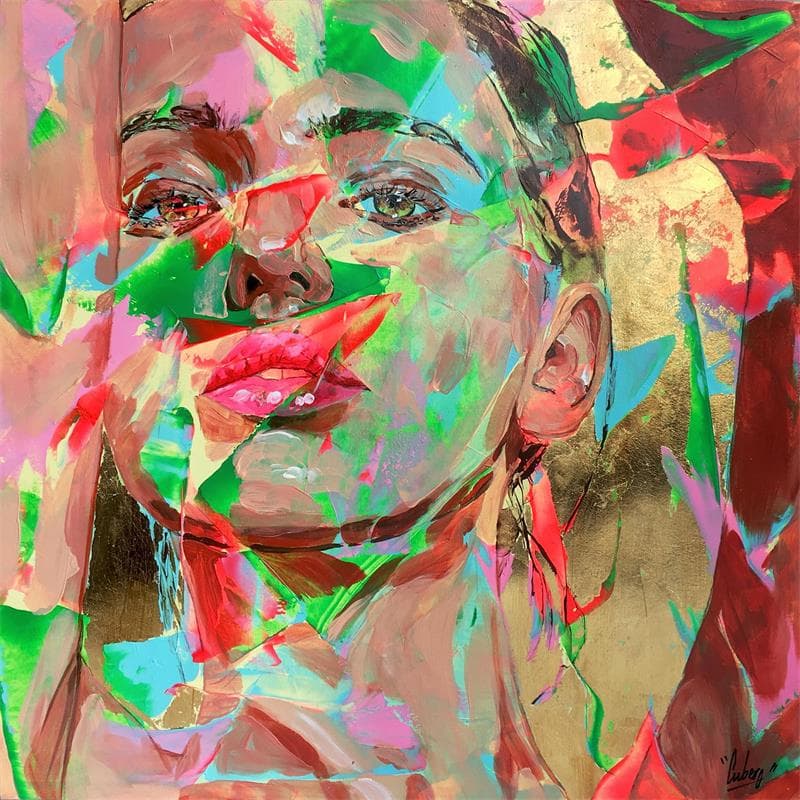 Painting 58D by Cubero Nathalie | Painting Figurative Portrait Acrylic