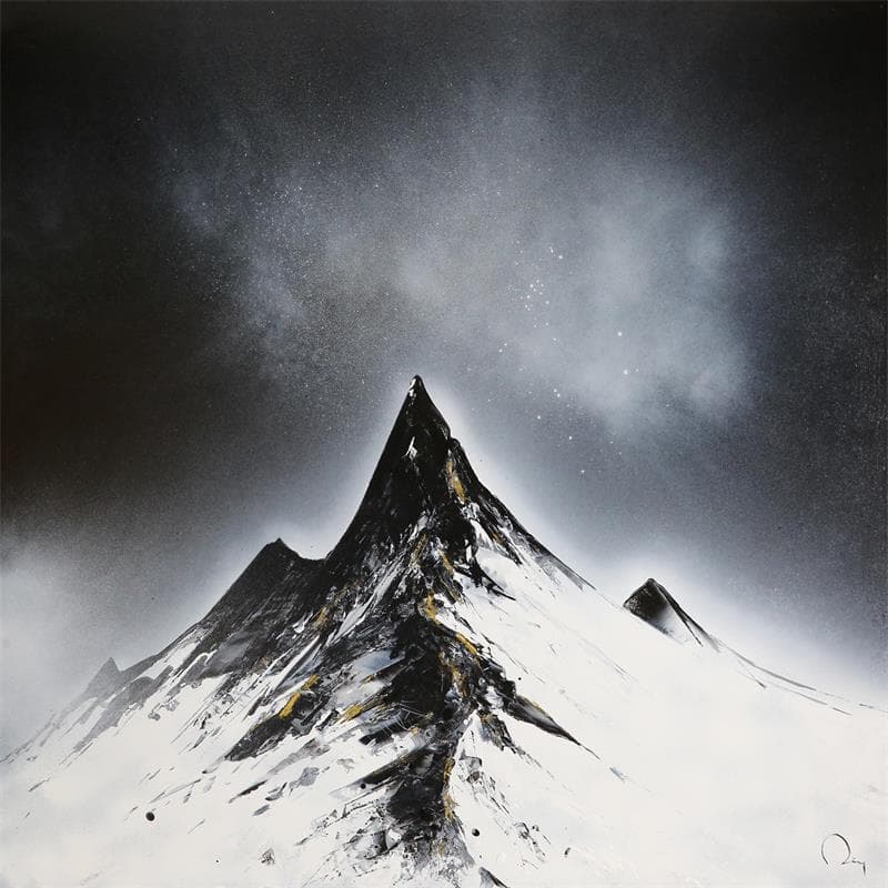 Peinture Avant la Tempête par Rey Julien | Tableau Figuratif Mixte Paysages noir & blanc