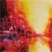 Peinture Reflets au couchant par Levesque Emmanuelle | Tableau Abstrait Huile Vues urbaines