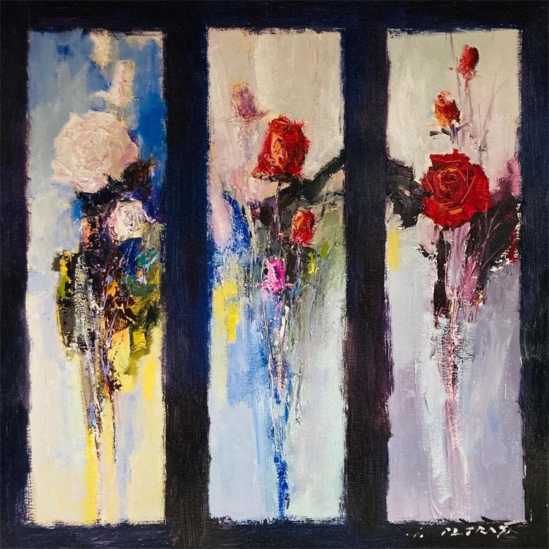 Painting The story of three roses by Petras Ivica | Painting Oil