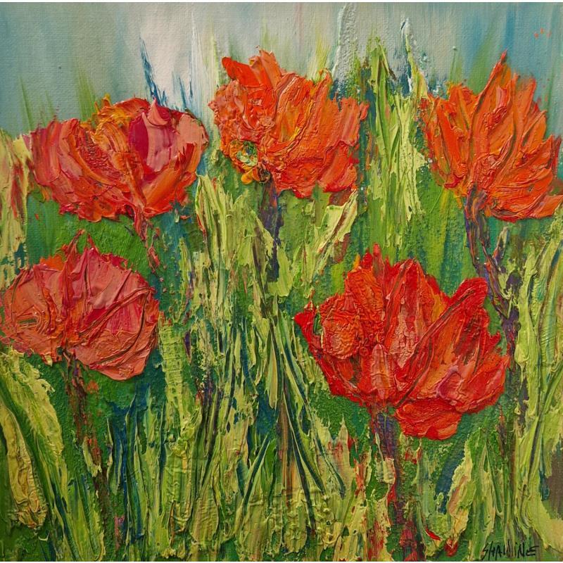 Painting Tulipes by Shahine | Painting Figurative Oil Pop icons, Portrait