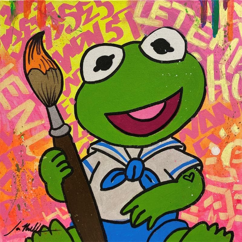 Painting Baby Kermit by Miller Jen  | Painting Street art Pop icons