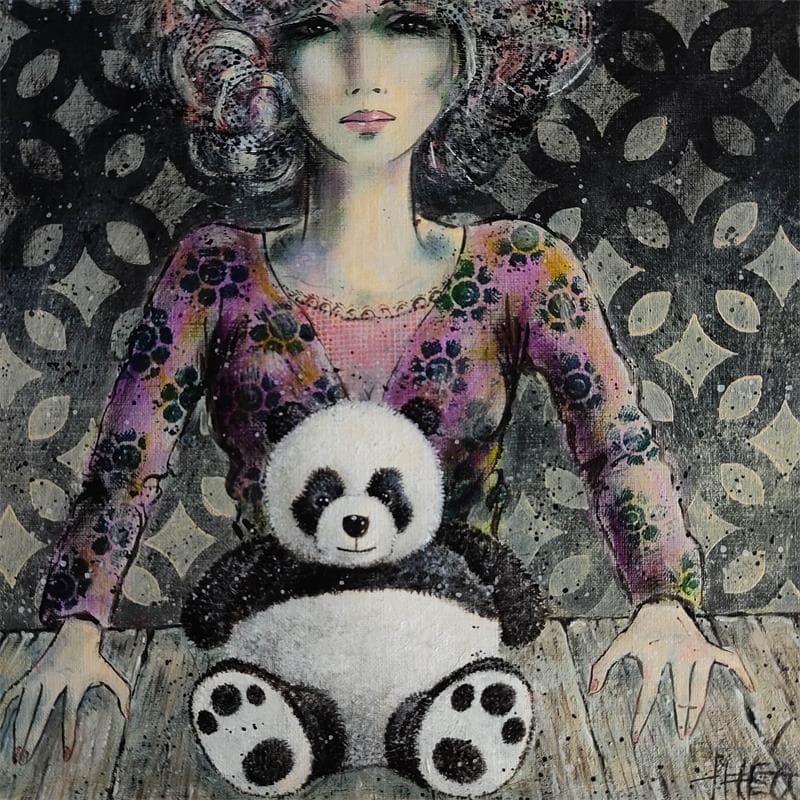 Painting Panda by Schildkamp Theo | Painting Illustrative Mixed Portrait