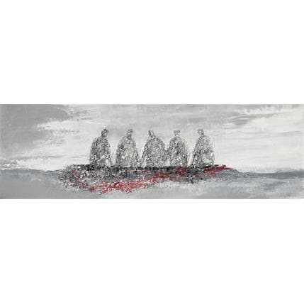 Peinture A la croisée des cœurs par Escolier Odile | Tableau Figuratif Mixte minimaliste
