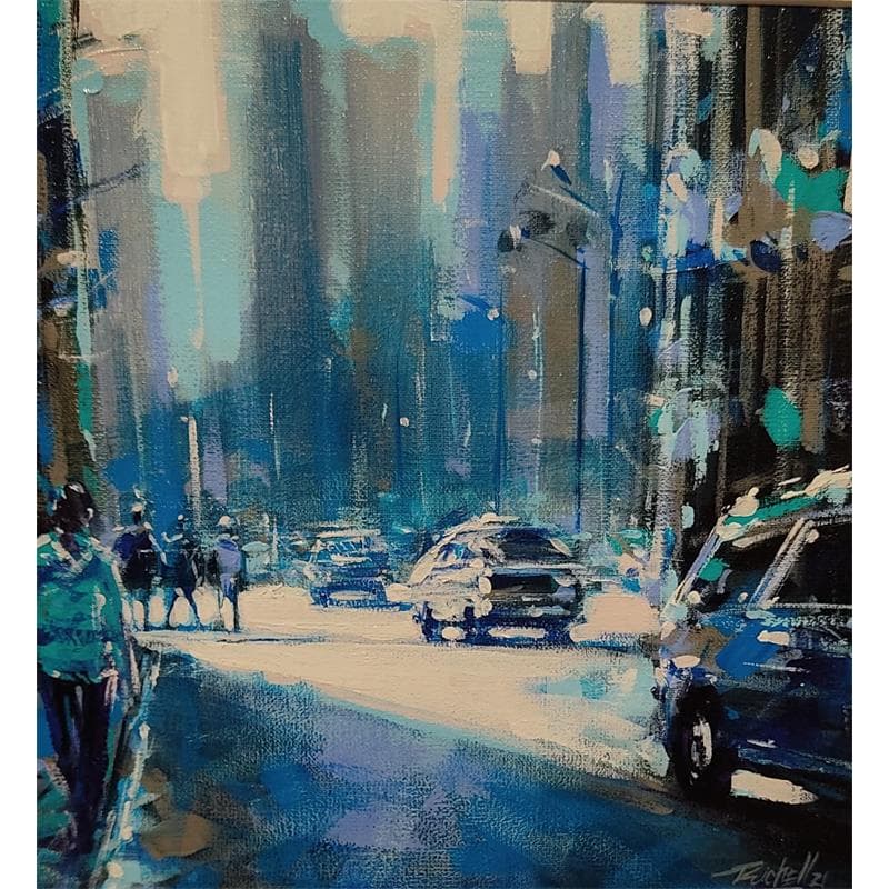 Painting New york XXI by Castellon Richell | Painting Figurative Oil