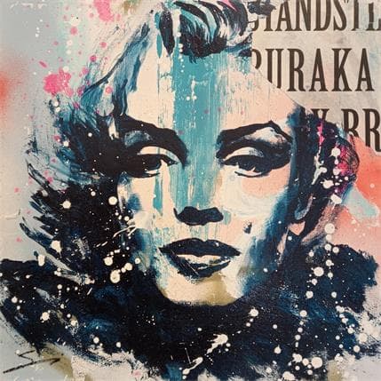 Painting Sad Marilyn by Mestres Sergi | Painting Pop-art Graffiti Pop icons
