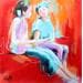 Painting Entre copines by Dubost | Painting Figurative Life style Oil