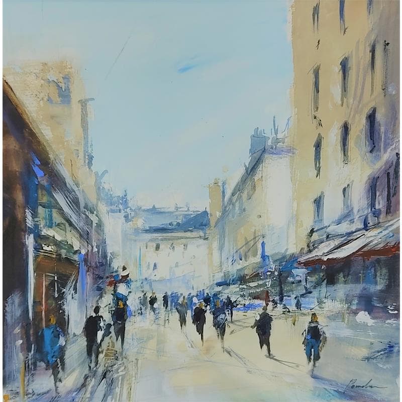 Painting Ambiance parisienne by Poumelin Richard | Painting Figurative Urban Oil