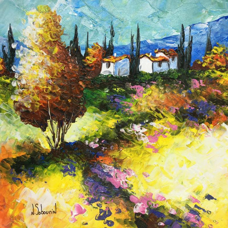 Painting Printemps en Provence by Sabourin Nathalie | Painting Figurative Oil Pop icons