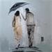 Peinture Sous mon parapluie par Raffin Christian | Tableau Figuratif Scènes de vie Huile