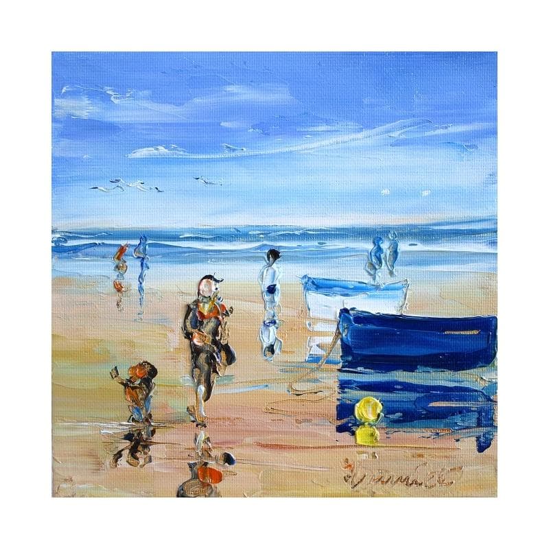 Painting By the sea, en bord de mer by Hanniet | Painting Figurative Landscapes Marine Life style Oil