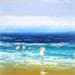 Painting Baignade en famille à la mer by Hanniet | Painting Figurative Landscapes Marine Life style Oil