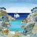 Painting Peacefull time spot, tranquilité en bord de mer by Hanniet | Painting Figurative Landscapes Marine Oil