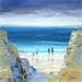 Painting Embellie soudaine sur la plage by Hanniet | Painting Figurative Landscapes Marine Life style Oil