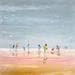 Peinture Cueillette de coquillages sur la plage par Hanniet | Tableau Figuratif Paysages Marine Scènes de vie Huile